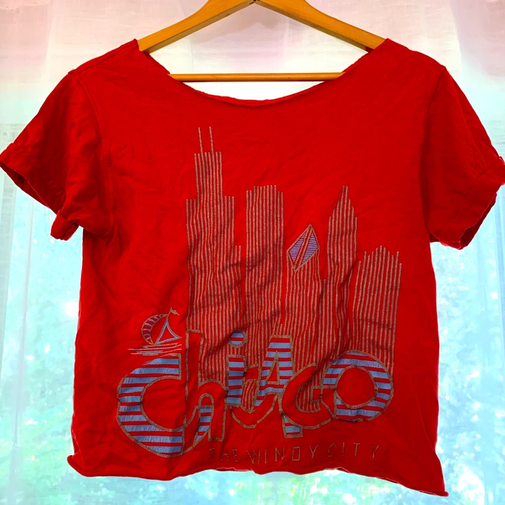 CHICAGO Vintage Upcycled Crop Top